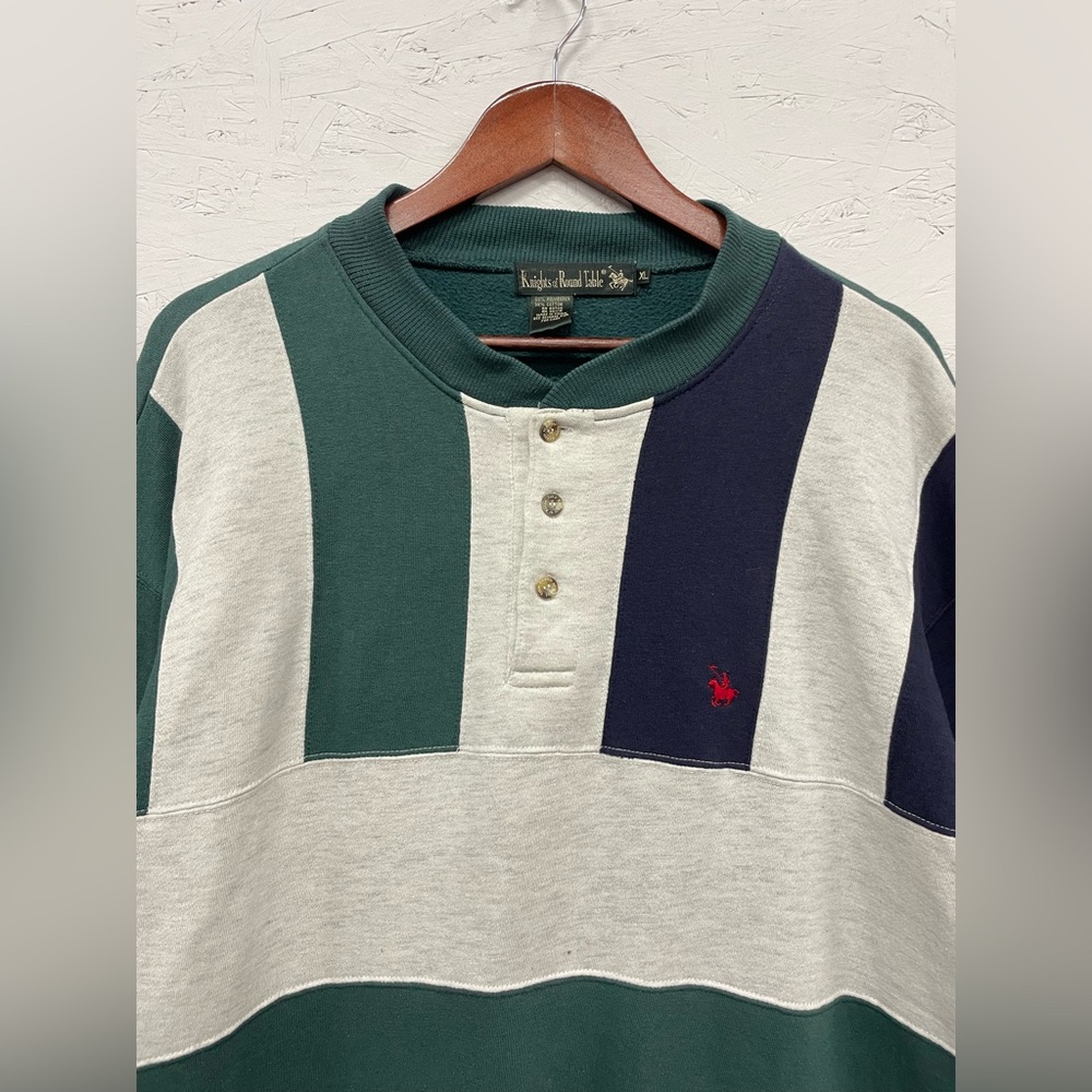Vintage 90s Knights of Round Table Colorblock Sweatshirt, Size XL